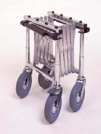 Chariot extensible classique - roues de 200 mm avec freins - structure en acier chromé_0