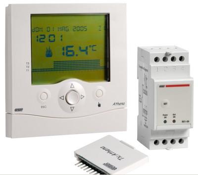 Chronothermostat numérique mural - Set Athena VE038600 avec transmetteur et récepteur RX1 8A_0