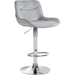 CLP Tabouret de bar Vonore velours Gris/Chrome - gris textile 323560_0