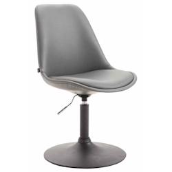 Décoshop26 - Chaise de salle à manger x1 pivotante hauteur réglable en PVC gris et pied trompette en métal noir 10_0003759 - gris 3000251752311_0