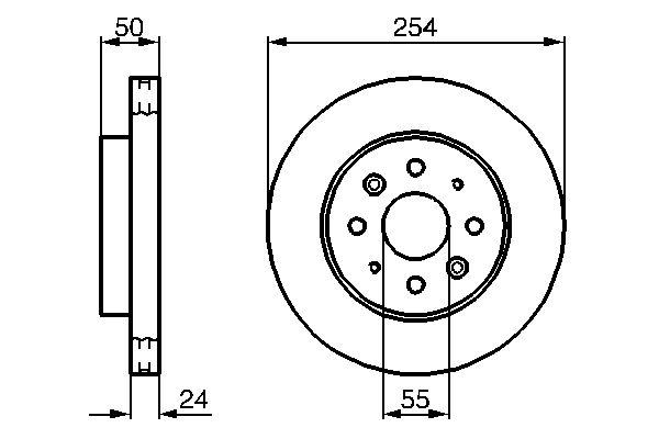 Disque de frein Bosch 0986479231 - ventilé - 6 trous - boîte de 2 disques - montage avant_0