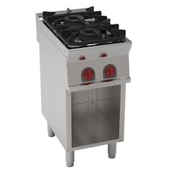 EURAST - Fourneau à gaz 2 brûleurs sur support ouvert - 400x700x900 mm - 14,4 Kw - 35710317 - inox 35710317_0