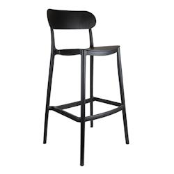 García de Pou Garcia de Pou 4 Unités - Tabouret Haut Avec Dossier 'Supra-Tek'  48,5X37X102 Cm Noir Pp - noir plastique polypropylène 270.52_0
