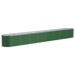 Helloshop26 - Jardinière bac lit surélevé plantes fleurs terrasse jardin de jardin acier enduit de poudre 332 x 40 x 36 cm vert 02_0039635 - 300021_0