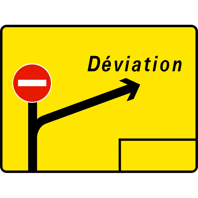Panneau de voirie temporaire KD42E - Déviation importante - Signalisation de chantier_0