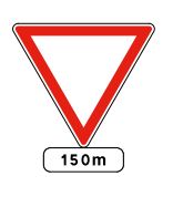 Panneau routier type AB3b - Cédez le passage à l'intersection - Signal avancé AB3a_0