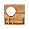 Plateau de courtoisie en bambou pour chambre d'hôtel - 30(h) x 260(l) x 260(p)mm - Compartiments et espace bouilloire_0