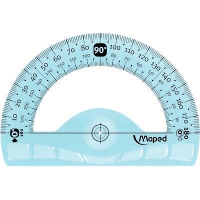 Rapporteur 180 degrés 12cm - incassable, antidérapant, haute qualité - MAPED 244180_0