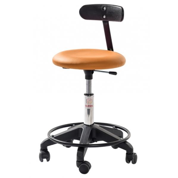 Siège ergonomique petite enfance - Base plastique - Assise simili cuir orange - Marque GLOBAL® - Fabriqué au Danemark_0