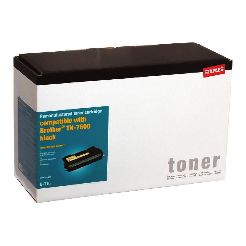 STAPLES TONER REMIS À NEUF TN-7600 N (351147-041) - COMPATIBLE: BROTHER - COULEUR: NOIR