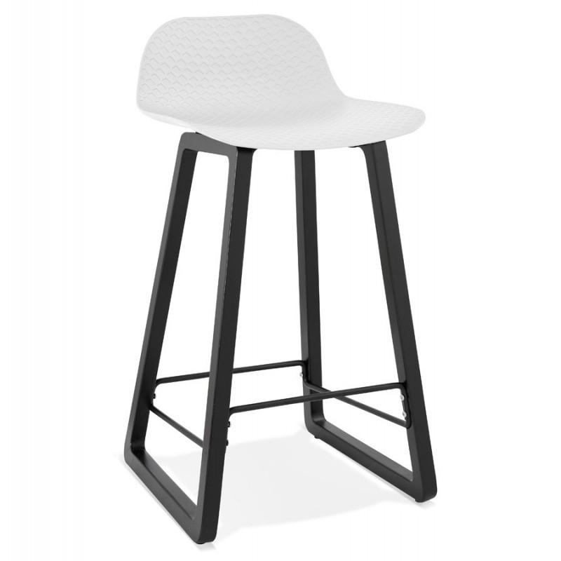 Tabouret de bar design Toki 87 cm blanc & noir - Paris Prix - Hêtre & Polypropylène, hauteur d'assise 67 cm_0