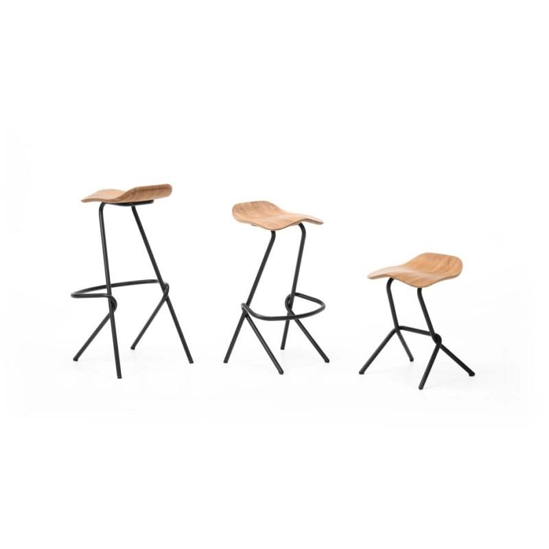 Tabouret en bois massif pied en métal STRAIN_0