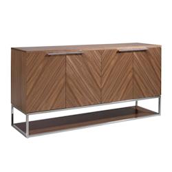 AC ANGEL CERDA Angel Cerdá Buffet en noyer et acier chromé 3233C 160 x 46 x 80 - marron Bois massif 8435631024262_0
