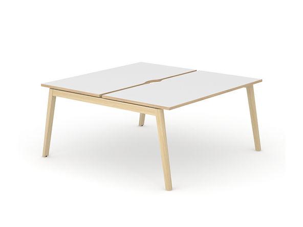 Bureau bench 2 personnes pieds bois idéal pour coworking_0