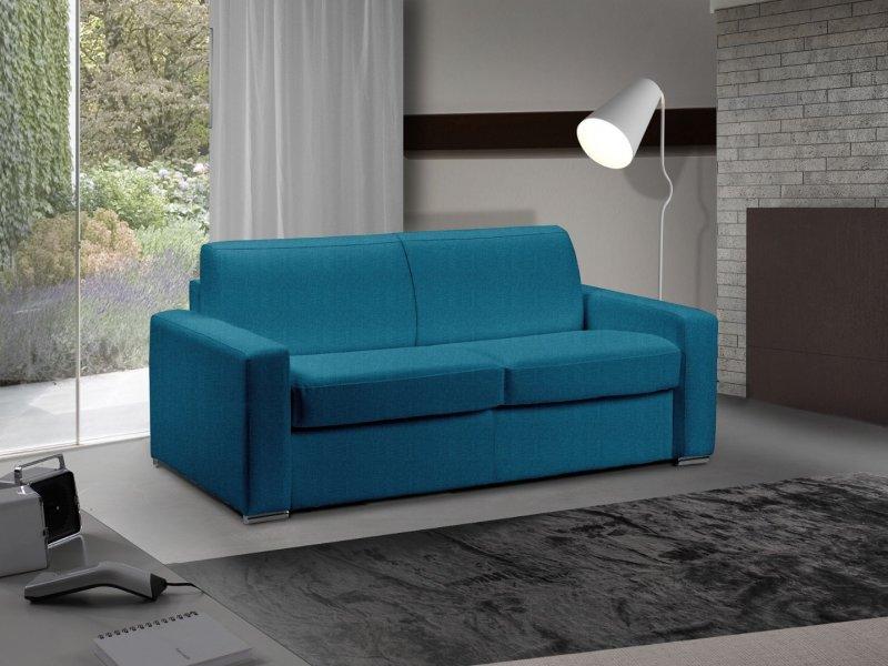 Canapé lit 2-3 places MASTER convertible express 120 cm - Tweed Cross turquoise - Matelas 18 cm inclus_0