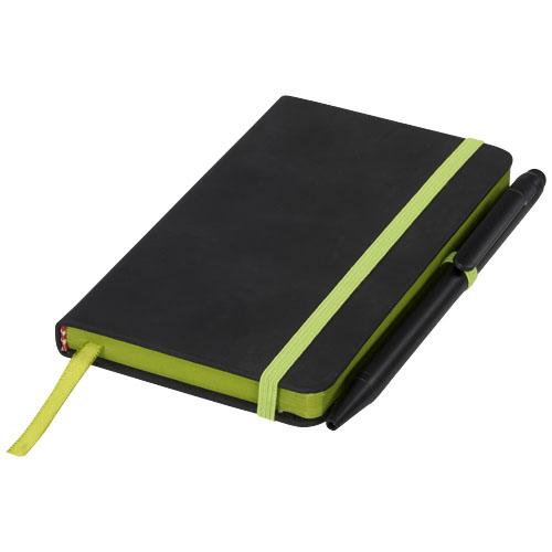 Carnet de notes S Noir Edge - Couverture douce, bord coloré et stylet-stylo à bille inclus_0