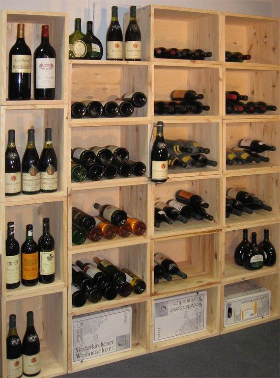Casier à vin robuste en bois massif - stapel_0