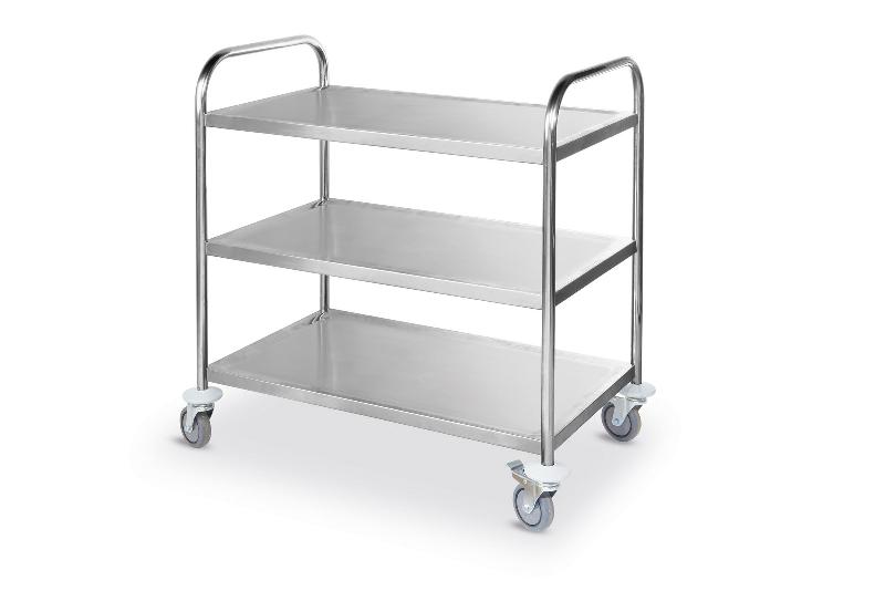 Chariot de service 3 plateaux en inox - 905x585x945 mm - 810101_0