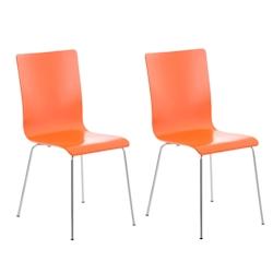 Décoshop26 - Lot de 2 chaises de cuisine en bois orange et métal CDS10070 - 3000027914738_0