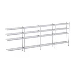 Distform Rayonnage en Acier Inoxydable d'Angle Clayettes Perforées 6020 à 6520 mm 5 Niv P500 ' Acier inoxydable 6420x500x5 - 641094079314_0