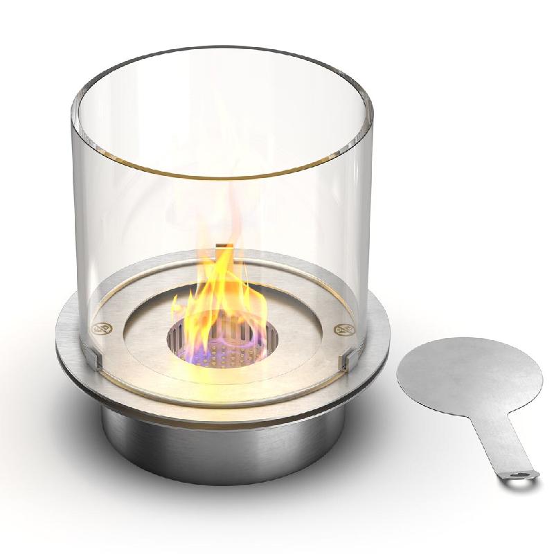 Divina Fire Brûleur rond avec verre pour cheminée au bioéthanol biocheminée inox 3 lt d.30 - multicolore 8055829980110_0