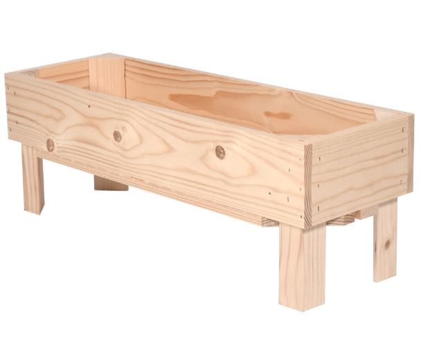 Caisse jardinière H1 - en bois brut ou 6 coloris de lasure à l'eau - Simply à Box - L18 x H19 x P54 cm_0