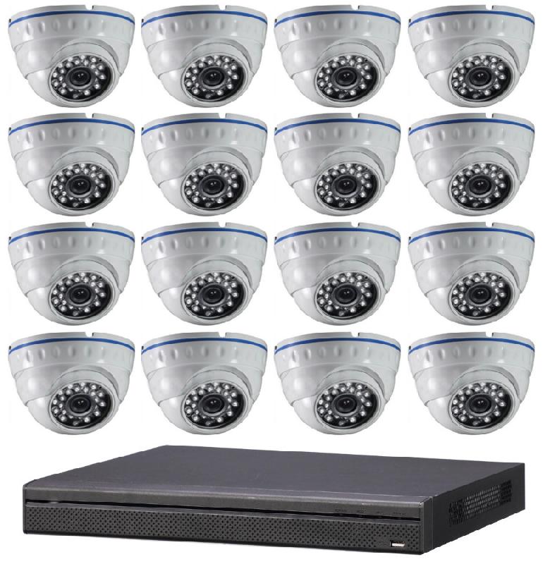 Kit vidéosurveillance 16 caméras dômes ip full hd 1080p + dvr avec
