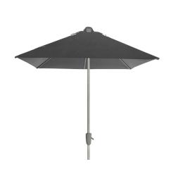 METRO Professional Demi-parasol, acier / aluminium / polyester, 2.1 x 1.3 x 2.4 m, ouverture à manivelle, protection UV50+, gris / platine - gris mul_0