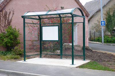 Abri bus Vision - 2.5m x 1.6m - capacité 5 à 6 personnes - parois vitrées Sécurit - toiture polycarbonate_0