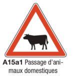 Signalisation de danger A15a1 - Passage d'animaux domestiques avec formats disponibles de 500 à 1500 mm_0