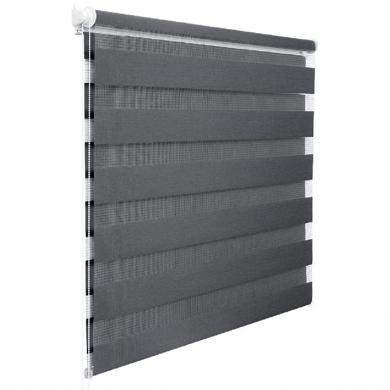 STORE ENROULEUR ZEBRA DAY AND NIGHT ROULEAU DOUBLE COUCHE 45X150CM GRIS FONCÉ 19_0000856_0
