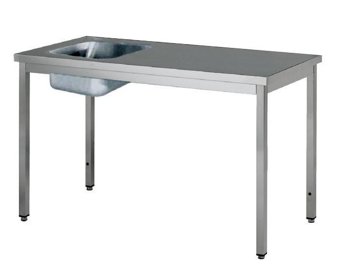 Table centrale en inox AISI 304 - Bac profondeur 700 mm - Modèle TCCFD714 - Longueur de 1200 à 2000 mm_0