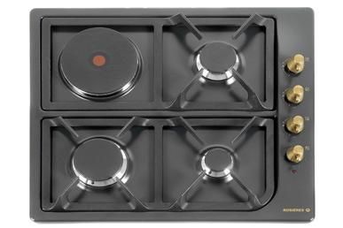 Plaque mixte Rosieres RMGH31X - Table de cuisson gaz et électrique - 4  plaques de cuisson - Niche - largeur : 56 cm - profondeur : 49 cm - acier  inoxydable