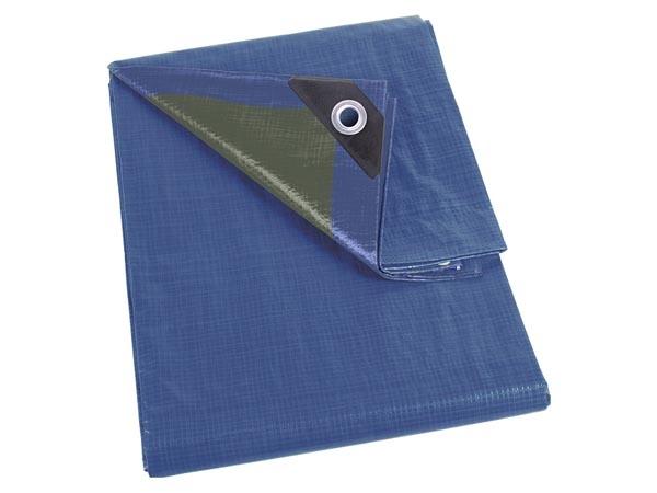 Bâche de chantier - Bleu/Vert - Standard - 2x8m - Imperméable avec œillets et coins renforcés - 70 g/m² - Réf. 70-0208_0