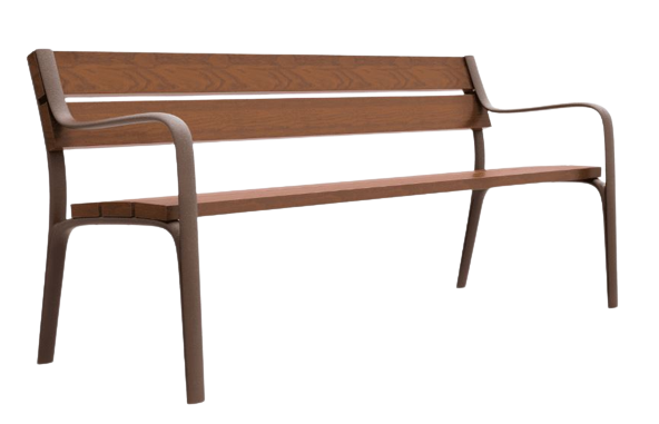 Banc public citoyen - acier et bois tropical - 3 longueurs disponibles_0