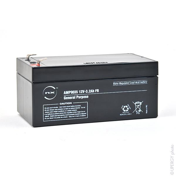 Batterie plomb AGM NX 3.2-12 General Purpose FR - 12V 3.2Ah - Connectique F4.8 - Bac flamme retardante_0