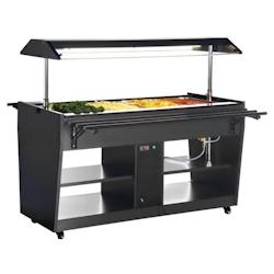 Buffalo Buffet central chauffant roulant 4 x GN 1/1, noir, 2000 W, 220 V - MONO - 5050984805233_0