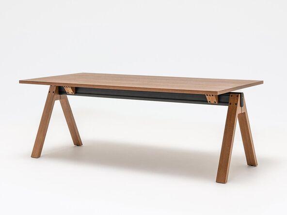 Bureau de direction Viga en bois massif et placage de bois vernis_0