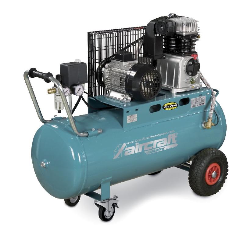 Compresseur mobile à entraînement par courroie à huile cuve 100 L 3 kW / 4 Ch 10 Bars 510 l/min 400V Aircraft AIRSTAR 503/100_0