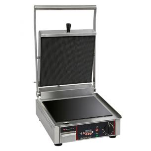 Grill panini professionnel grand format simple avec plaque vitrocéramique rainurée  360x360 mm - R850_0