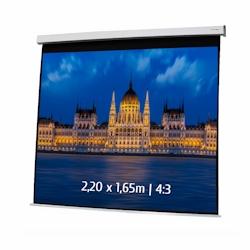 KIMEX Écran de projection motorisé 220x165 cm - Format 4:3 - Interrupteur mural et télécommande RF - Modèle 042-3404_0