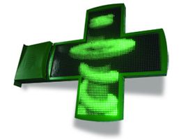 La HD 5760 - Enseigne pharmacie double face lumineuse - 1200 x 1200 mm - 50 animations 3D HD_0