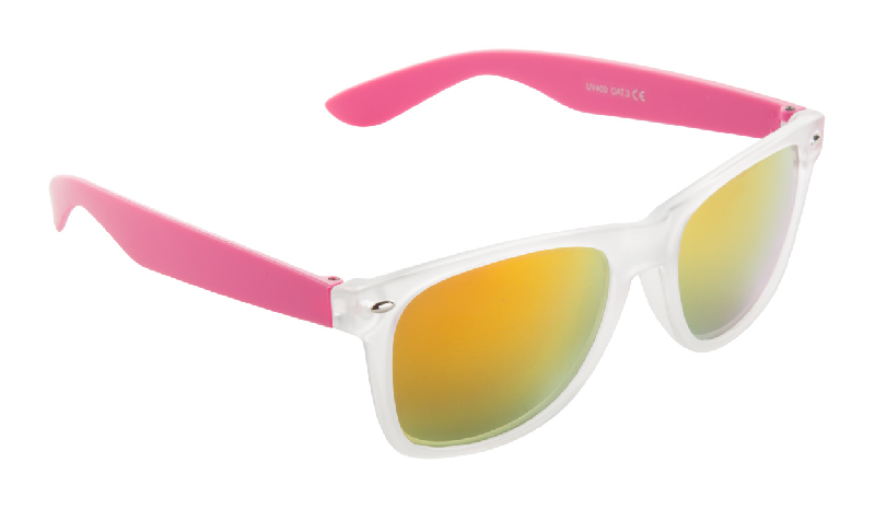 Lunettes de soleil en plastique - Protection UV400 - Monture transparente et branches colorées_0