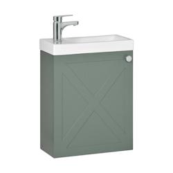 Meuble lave-mains AVA vert de gris + robinet chromé - vert 3760232699782_0