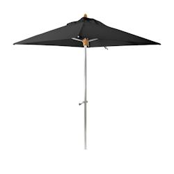 Now's Home - Parasol En Aluminium Et Toile Noire 200cm - noir aluminium 3256390246345_0