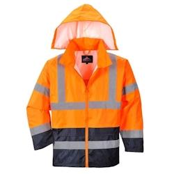 Portwest - Veste de pluie bicolore ventilée dans le dos HV Orange / Bleu Marine Taille S - S orange 5036108247936_0