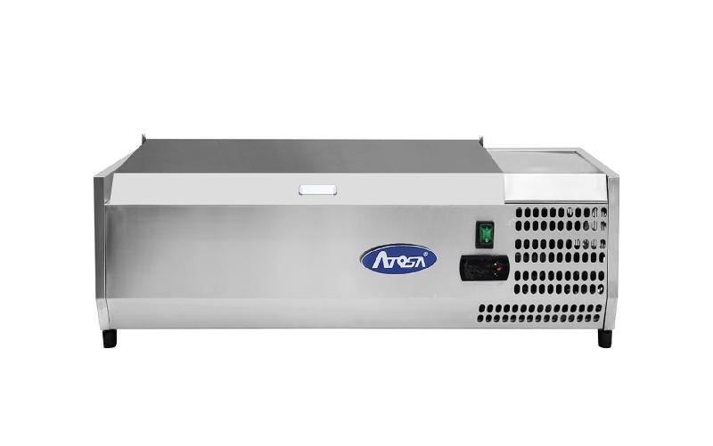 Présentoir à ingrédients réfrigéré couvercle inox pour 4 bacs gn1/3 - bac non inclus - ESL3881GR-S_0