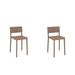 RESOL LISBOA Tabouret Bas Intérieur, Extérieur Set 2 Sable - beige plastique polypropylène 21492_0