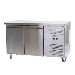 Romux® Table Réfrigérée Négative 2 Portes 136x60 cm avec Refroidissement Froid Ventilé | Table de Congélation en Acier Inox Capacité 228 L et_0