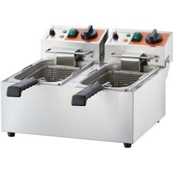 Stalgast Friteuse Inox Double 2 x 4 à 2 x 5 L   2 x 2 kW - 0652217852936_0